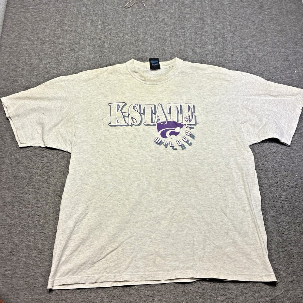 VTG Kansas State Wildcats Shirt Men 2XL Soffe Tag‎ Thrashed Distressed KSU 90s